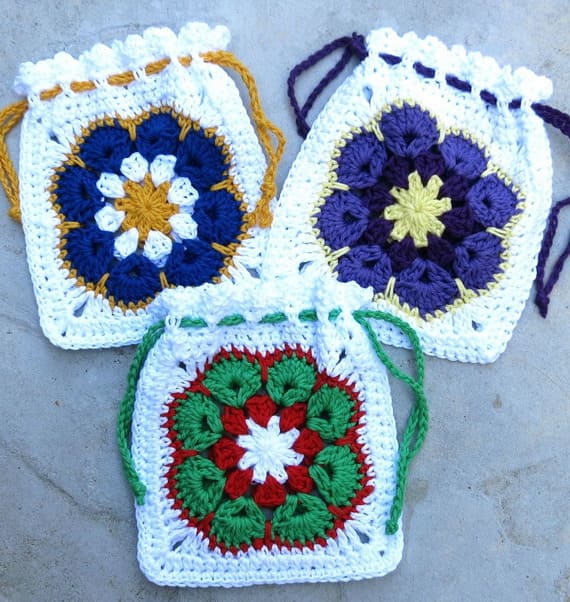 African Flower Pouch