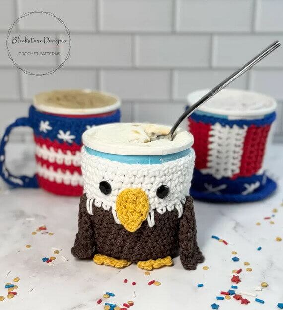 Americana Ice Cream Cozies Free Crochet Pattern