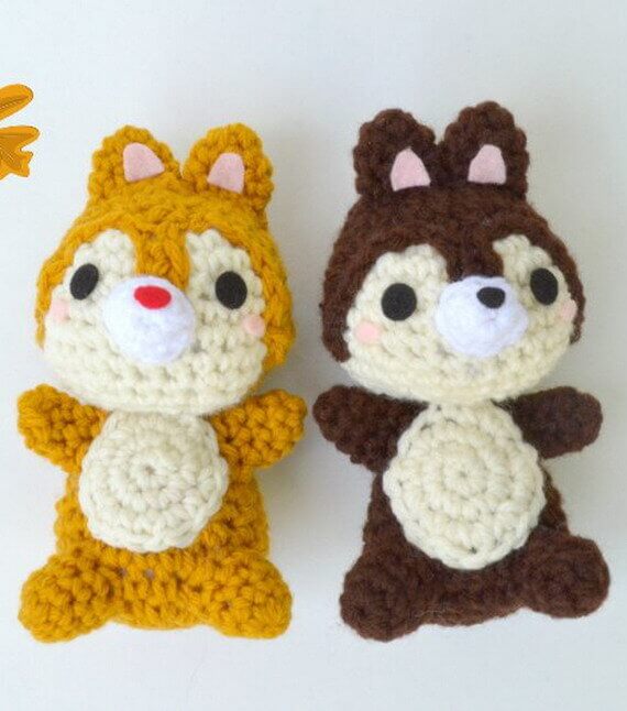 Amigurumi Chip and Dale Chipmunk Crochet Pattern