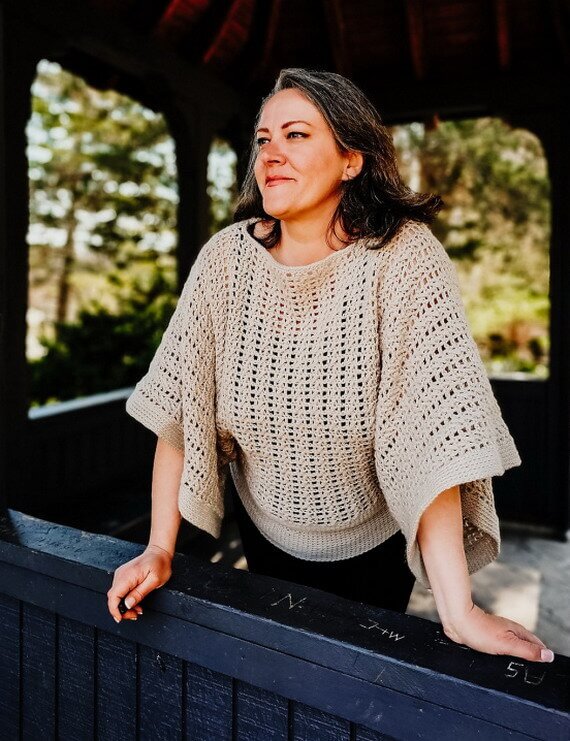 Angelica Wide Sleeve Sweater Free Crochet Pattern