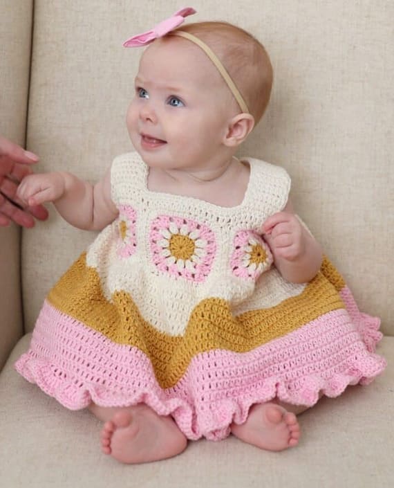 Baby Boho Sundress Free Crochet Pattern and Video Tutorial