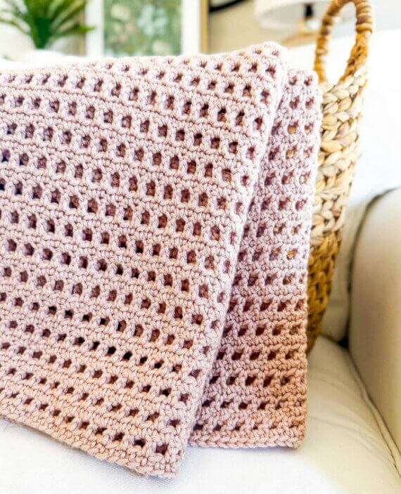 Blush Breeze Blanket Free Crochet Pattern and Video Tutorial