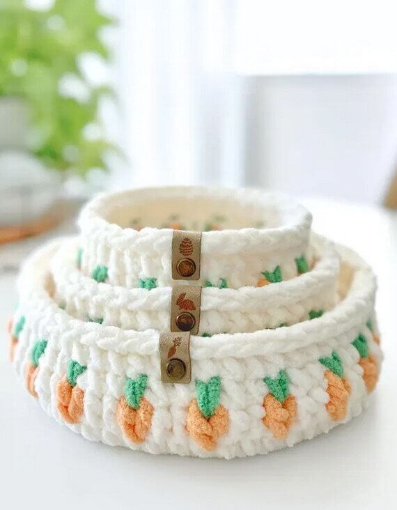 Carrot Basket Free Crochet Pattern and Video Tutorial