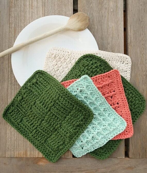 Classic Dishcloth Set Free Crochet Pattern and Video Tutorial