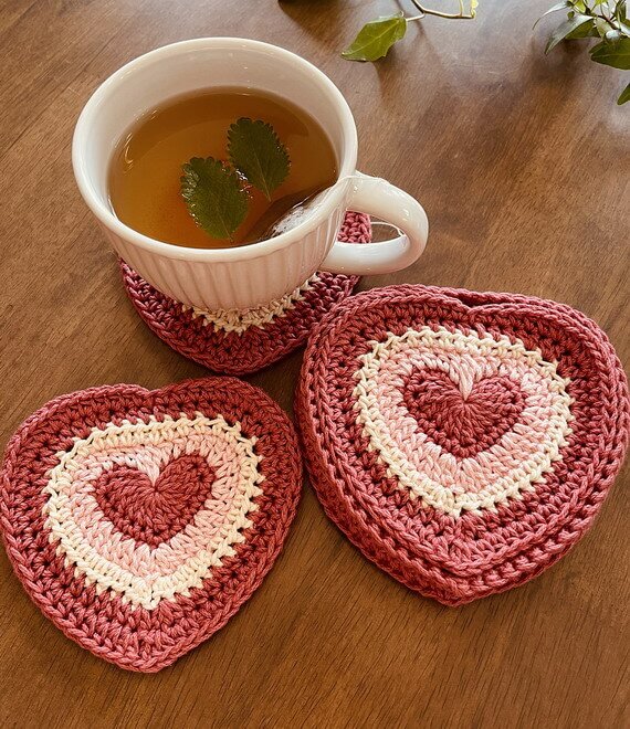 Courageous Heart Coaster and Holder Free Crochet Pattern