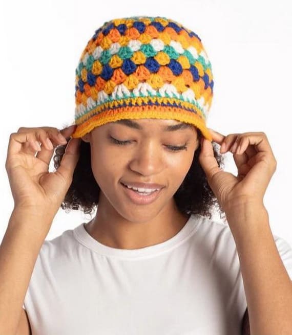 Crochet Bucket Of Stripes Hat
