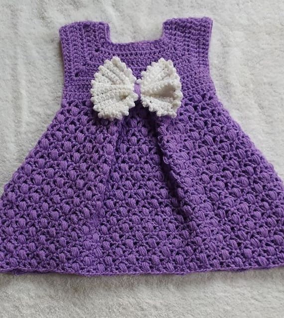 Crochet Pleated Baby Dress