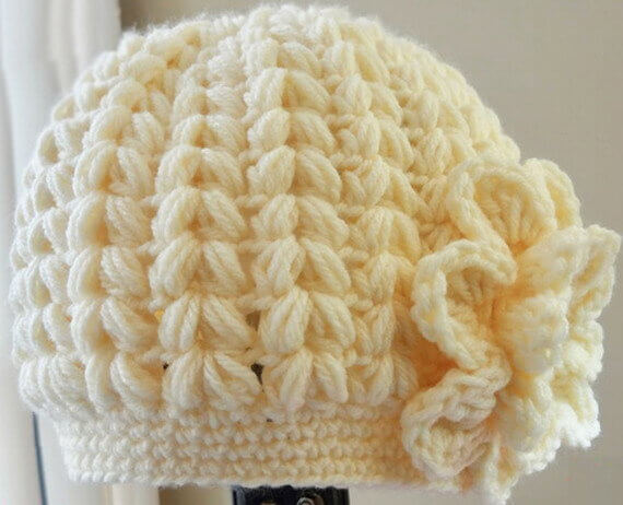 Crochet Puff Stitch Beanie Hat - Tutorial