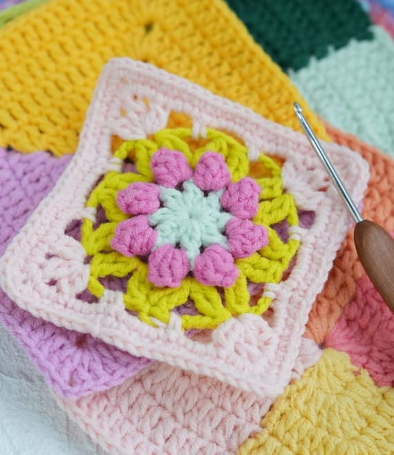 Crochet Tulip Granny Square