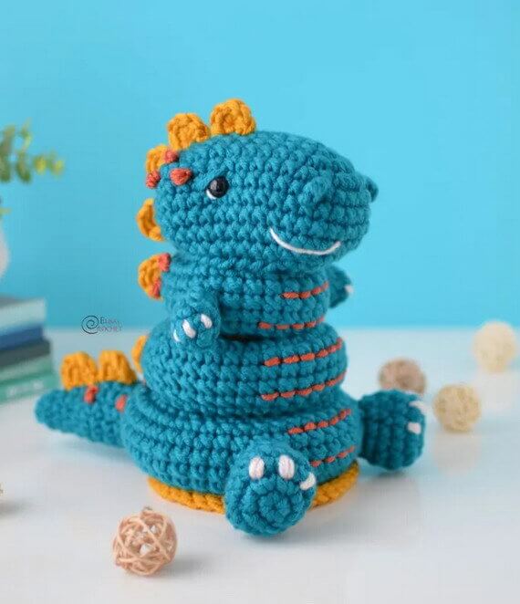 Dino Stacking Toy Free Crochet Pattern