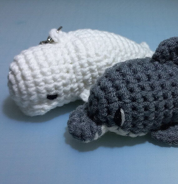 Dolphin&Beluga Amigurumi Keychain