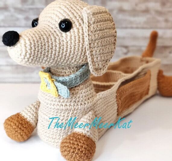 Doxie Dog Organizer Crochet Pattern