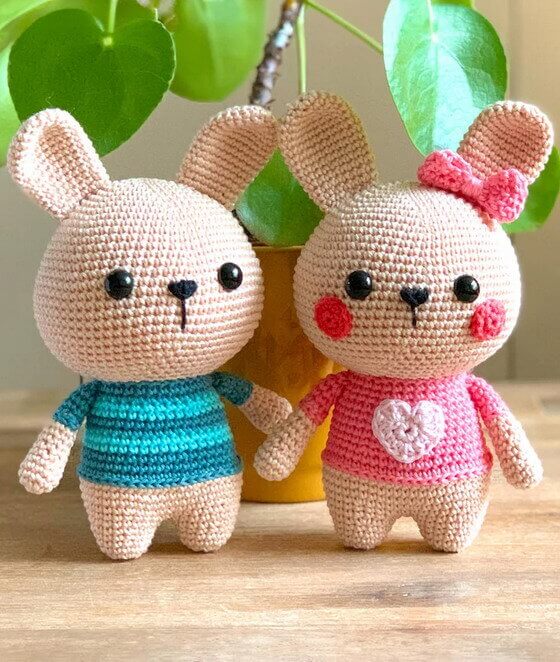 Easter Bunnies Amigurumi Free Crochet Pattern