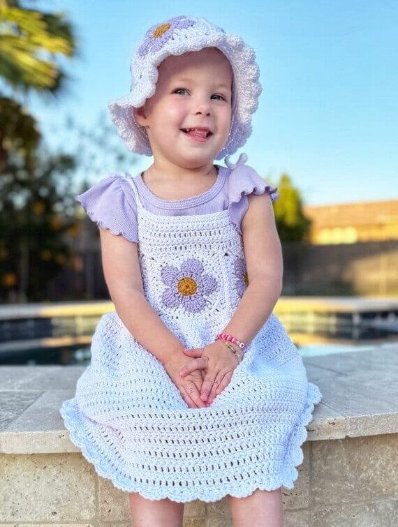 Field of Daisies Sun Dress and Hat Set Free Crochet Pattern
