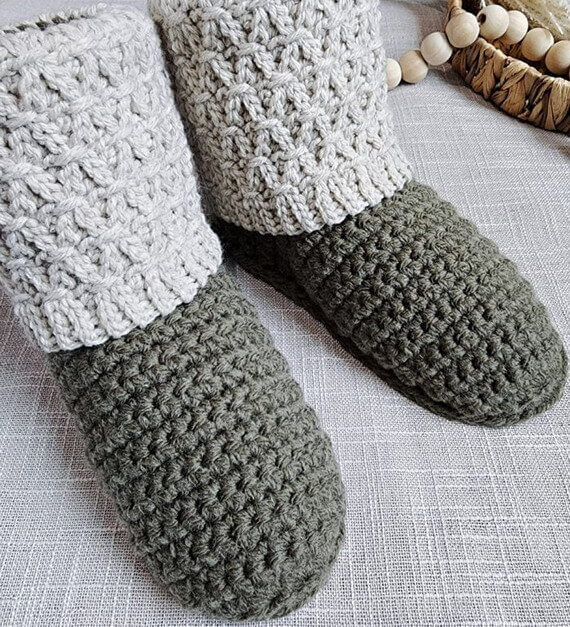 Fireside Slipper Boots Free Crochet Pattern