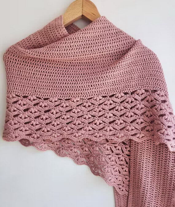 Floral Drift Shawl Free Crochet Pattern