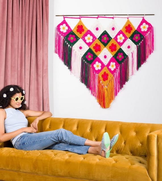 Flower Power Wall Hanging Crochet Pattern