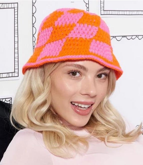 Free Red Heart Crochet Fact Check Bucket Hat