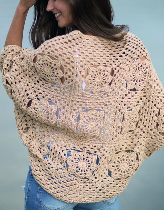 Granny Square Shrug Free Crochet Pattern and Video Tutorial