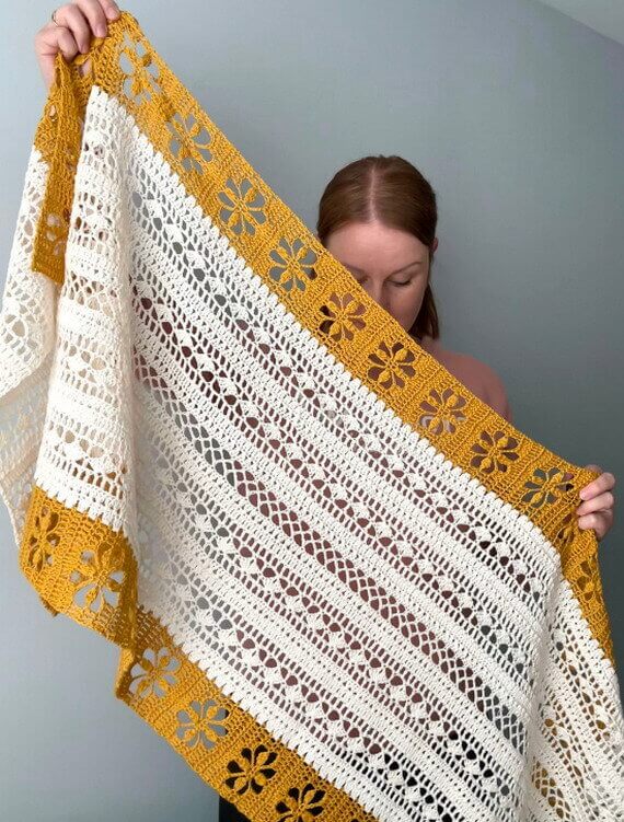 Heart of Rose Shawl Free Crochet Pattern and Video Tutorial
