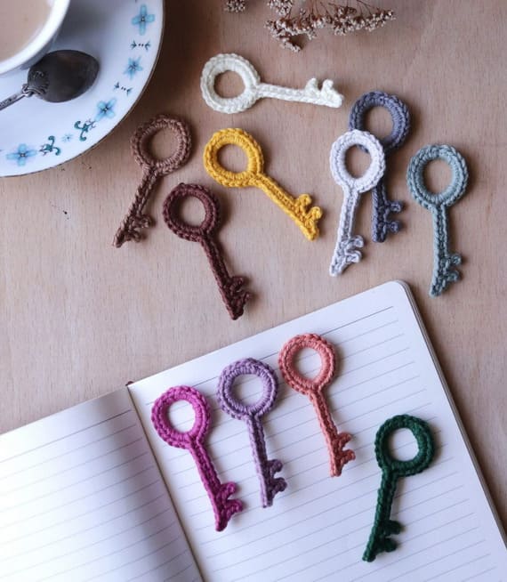 Hidden Key Free Crochet Applique Pattern