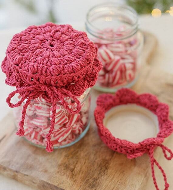 Holiday Jar Keeper Free Crochet Pattern
