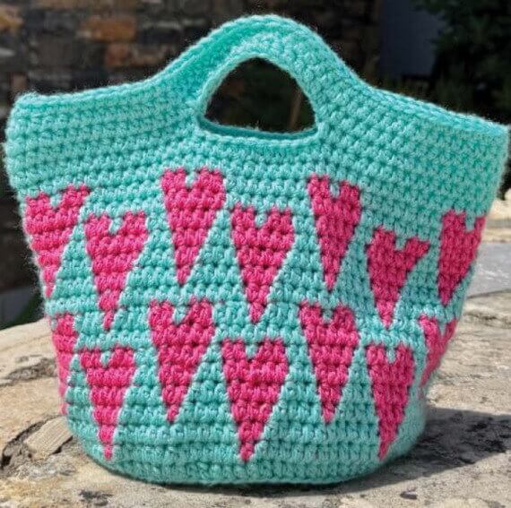 Hooked on Love Bag Free Crochet Pattern