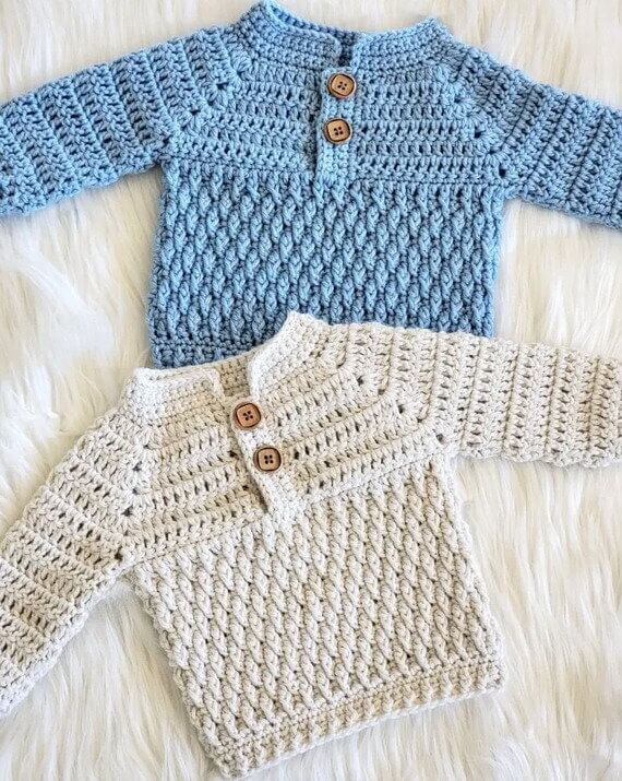 Hudson Baby Sweater Free Crochet Pattern