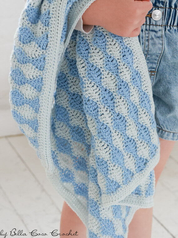 Little Waves Baby Blanket Free Crochet Pattern