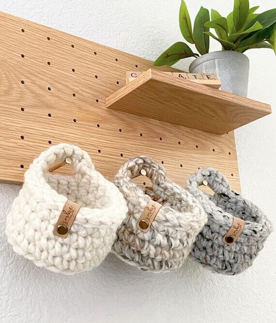 Mini Peg Board Basket Free Crochet Patterns