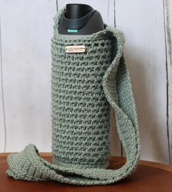 On the Go Water Bottle Holder Free Crochet Pattern and Video