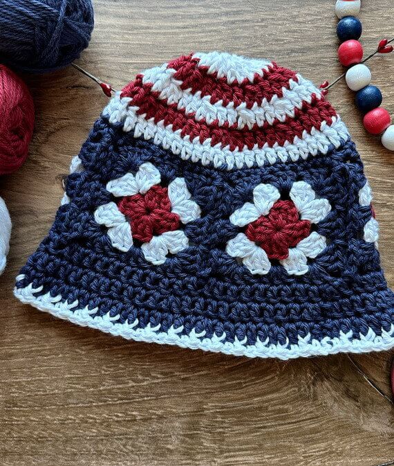 Patriotic Bucket Hat Free Crochet Pattern