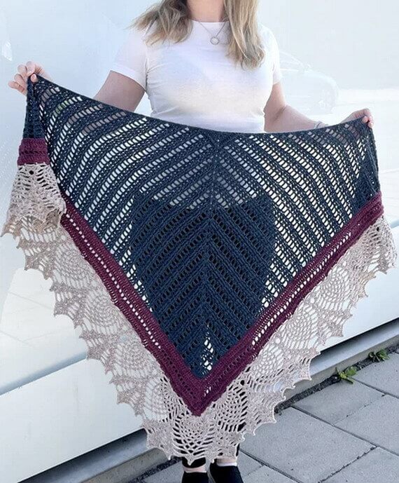 Pining for Winter Shawl Free Crochet Pattern