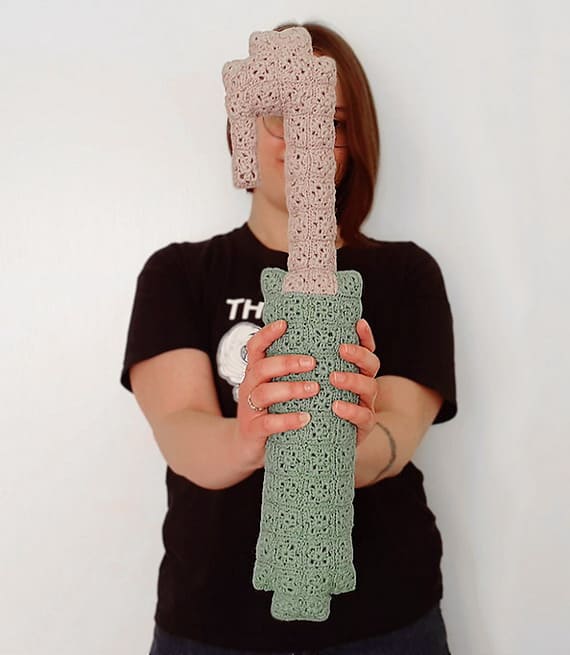 Pixel Crochet-Shaped Cushion