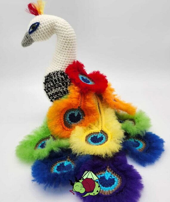 Rainbow Peacock Amigurumi Free Crochet Pattern