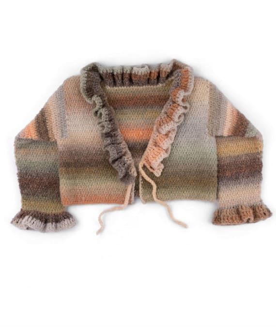 Ruffle Haze Collar Cardigan