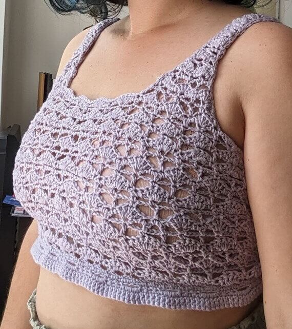 Shell Stitch Crop Top Crochet Pattern