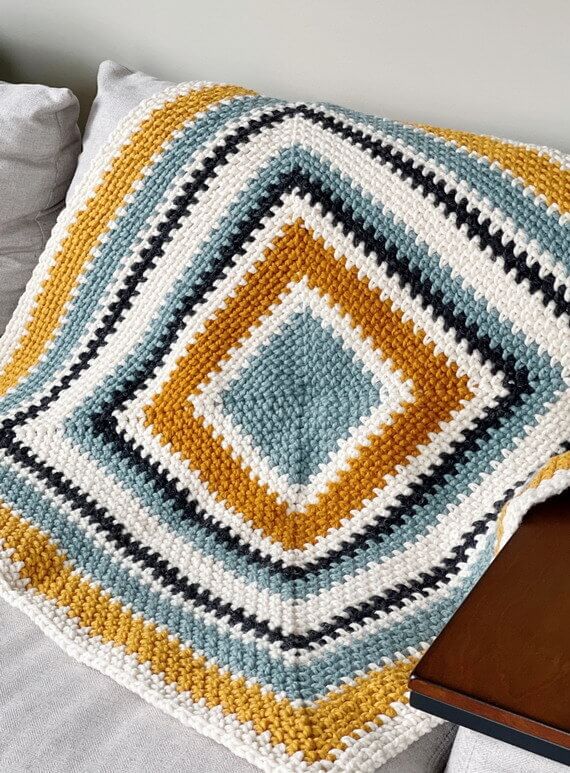 Simon Square Baby Blanket Free Crochet Pattern
