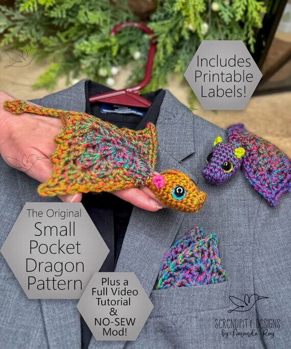 Small Pocket Dragon Crochet Pattern