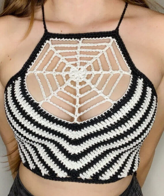 Spiderweb Halter Top Crochet Pattern and Video Tutorial