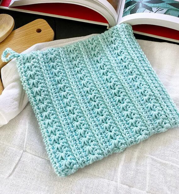 Star Stitch Potholder Free Crochet Pattern and Video Tutorial