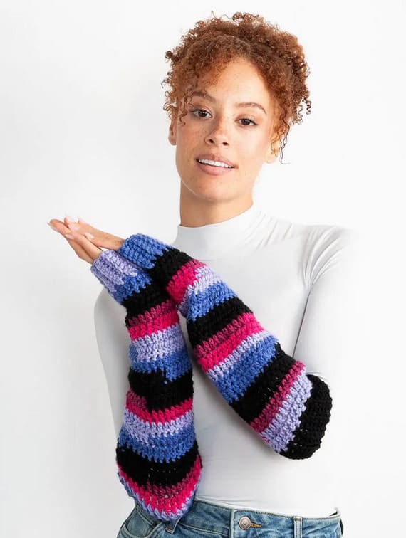 Stripy Sleeves Arm Warmers