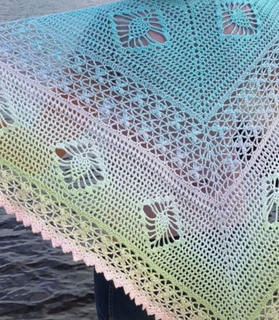Sunset Orchid Shawl Free Crochet Pattern