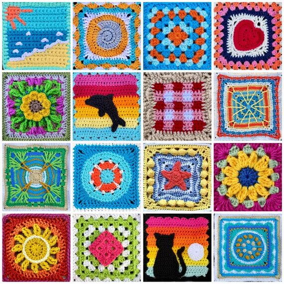 Sunset Silhouette Granny Square Free Crochet Pattern