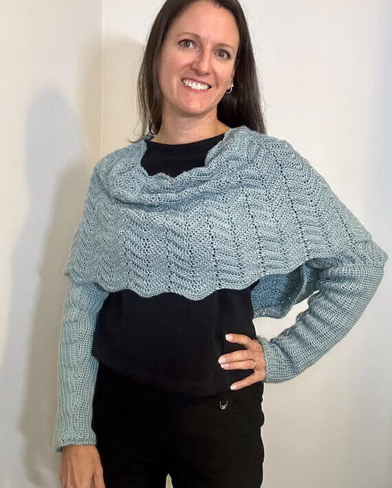 Sweater Wrap Scarf Free Crochet Pattern and Video Tutorial