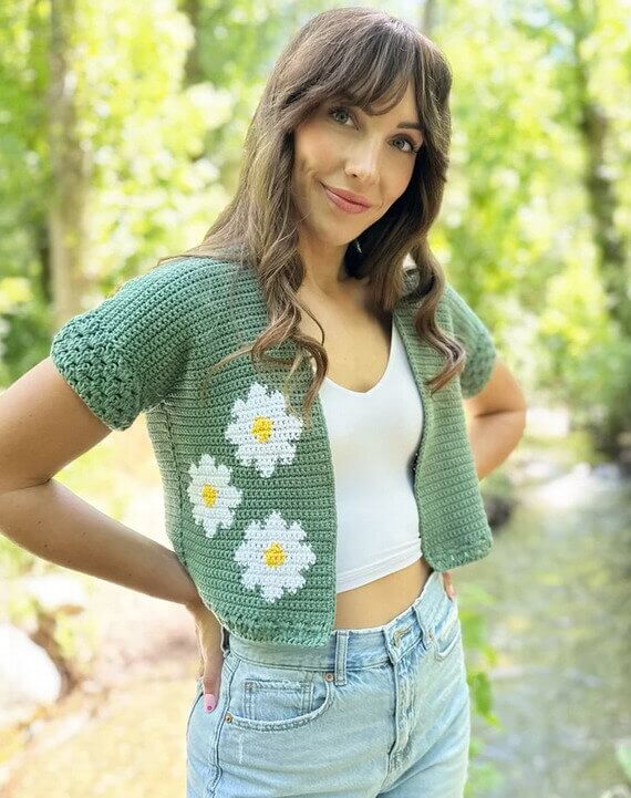 The Daisy Day Cardigan Free Crochet Pattern
