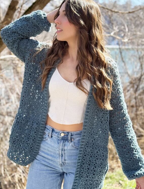 Towhee Cardigan Free Crochet Pattern and Video Tutorial