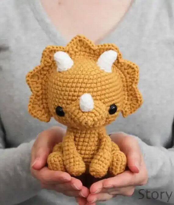 Trixie the Triceratops Amigurumi Free Crochet Pattern