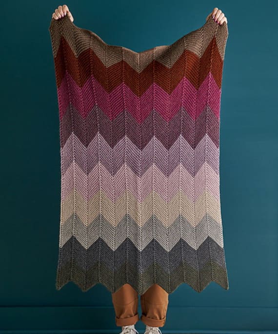 Vintage Chevron Blanket Pattern, Crochet Version