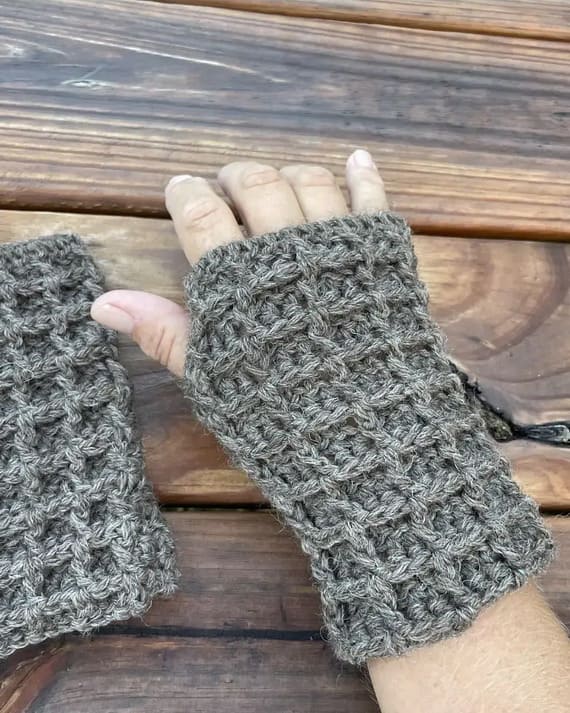 Waffle Fingerless Gloves